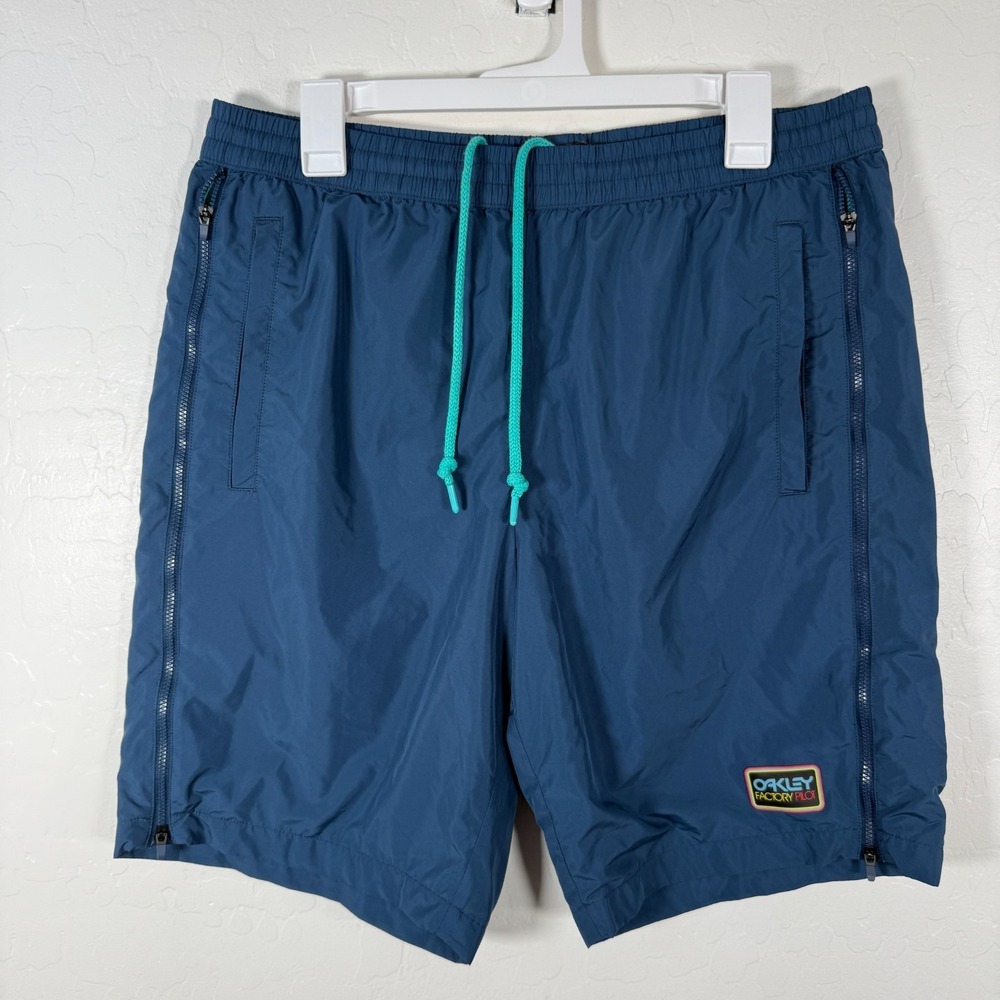 Oakley Shorts Mens Large Blue‎ Factory Pilot Active Running Stretch Mesh Lined